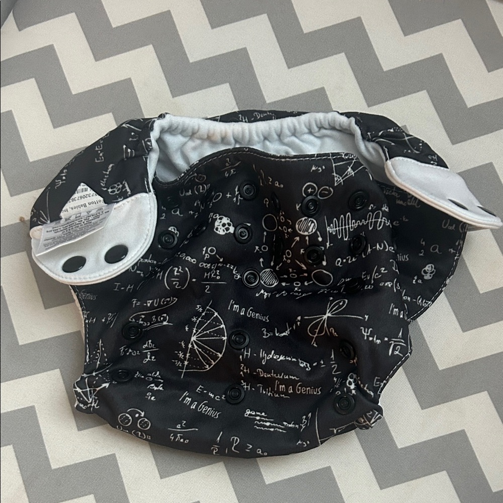 BumGenius Black Science Print Diaper Cover